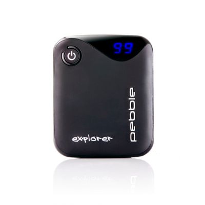 Black pebble verto portable dual usb charger
